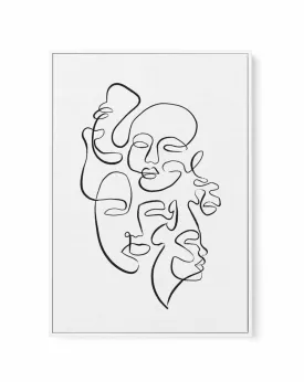 Abstract Faces I | Classic | Framed Canvas Art Print