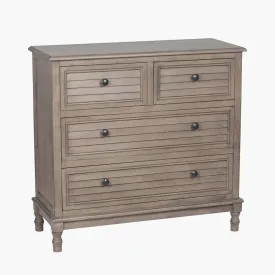 Ashwell 4 Drawer Unit - Taupe Pine Wood Finish