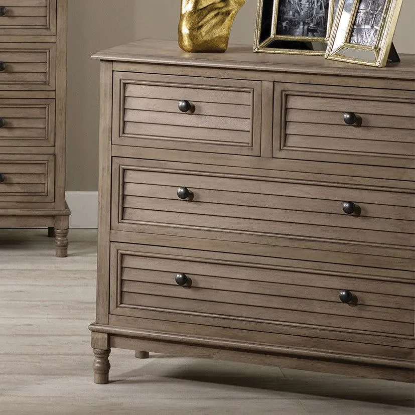 Ashwell 4 Drawer Unit - Taupe Pine Wood Finish