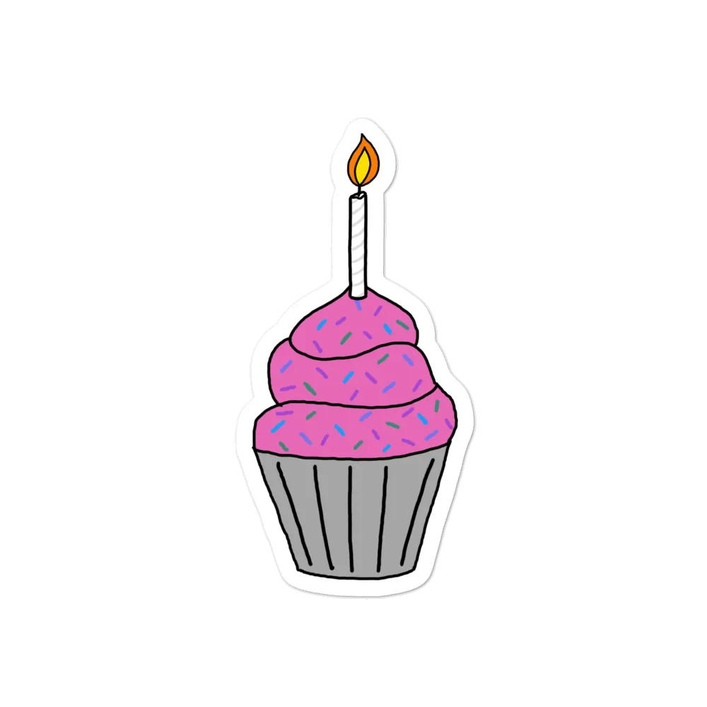 Birthday Cupcake 4" Vinyl Sticker