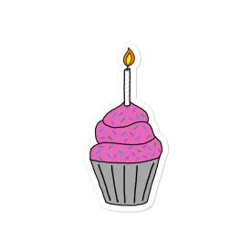 Birthday Cupcake 4" Vinyl Sticker