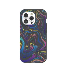 Black Galaxy Swirls iPhone 14 Pro Case with MagSafe Module