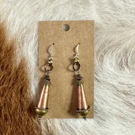 Copper and Brass Dangle Earrings - Amy Kaplan