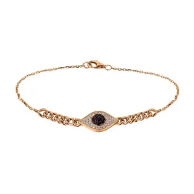 DIAMOND & SAPPHIRE EVIL EYE LINK BRACELET