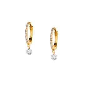 DIAMOND DROP HUGGIE EARRINGS