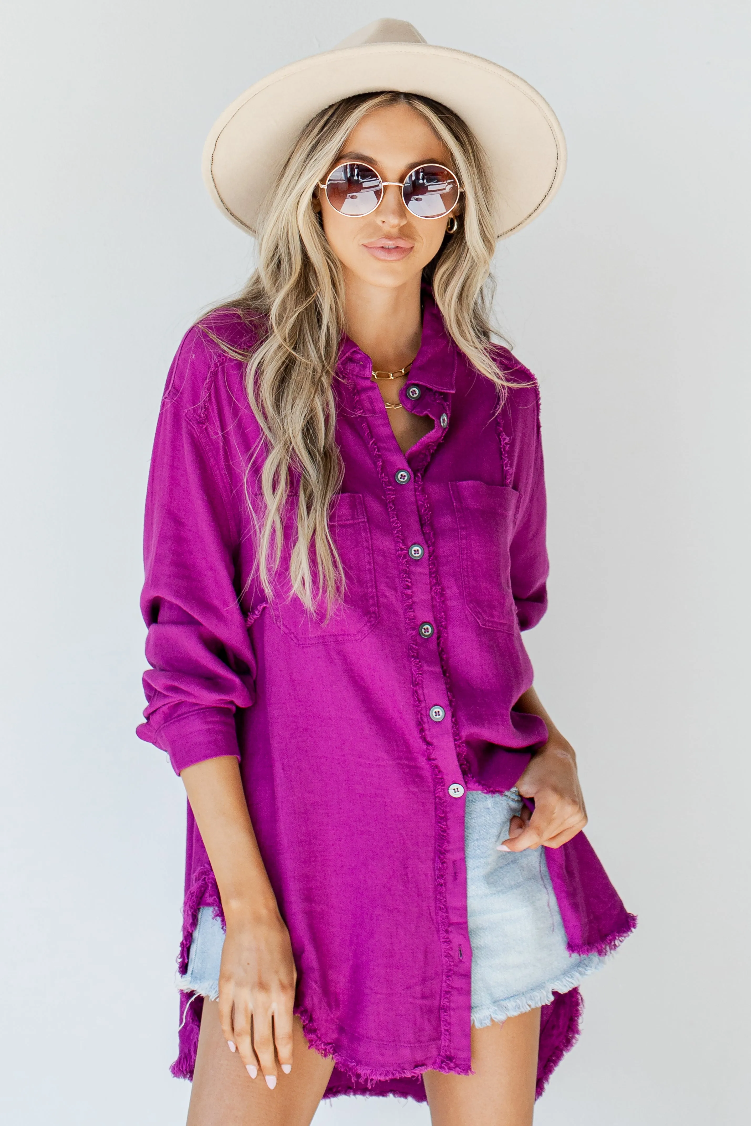 Fall Into Place Linen Blouse