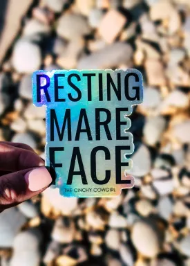 Holographic Resting Mare Face Sticker