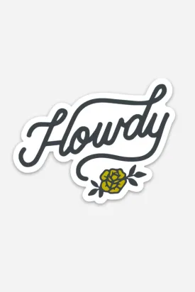 howdy yellow rose sticker