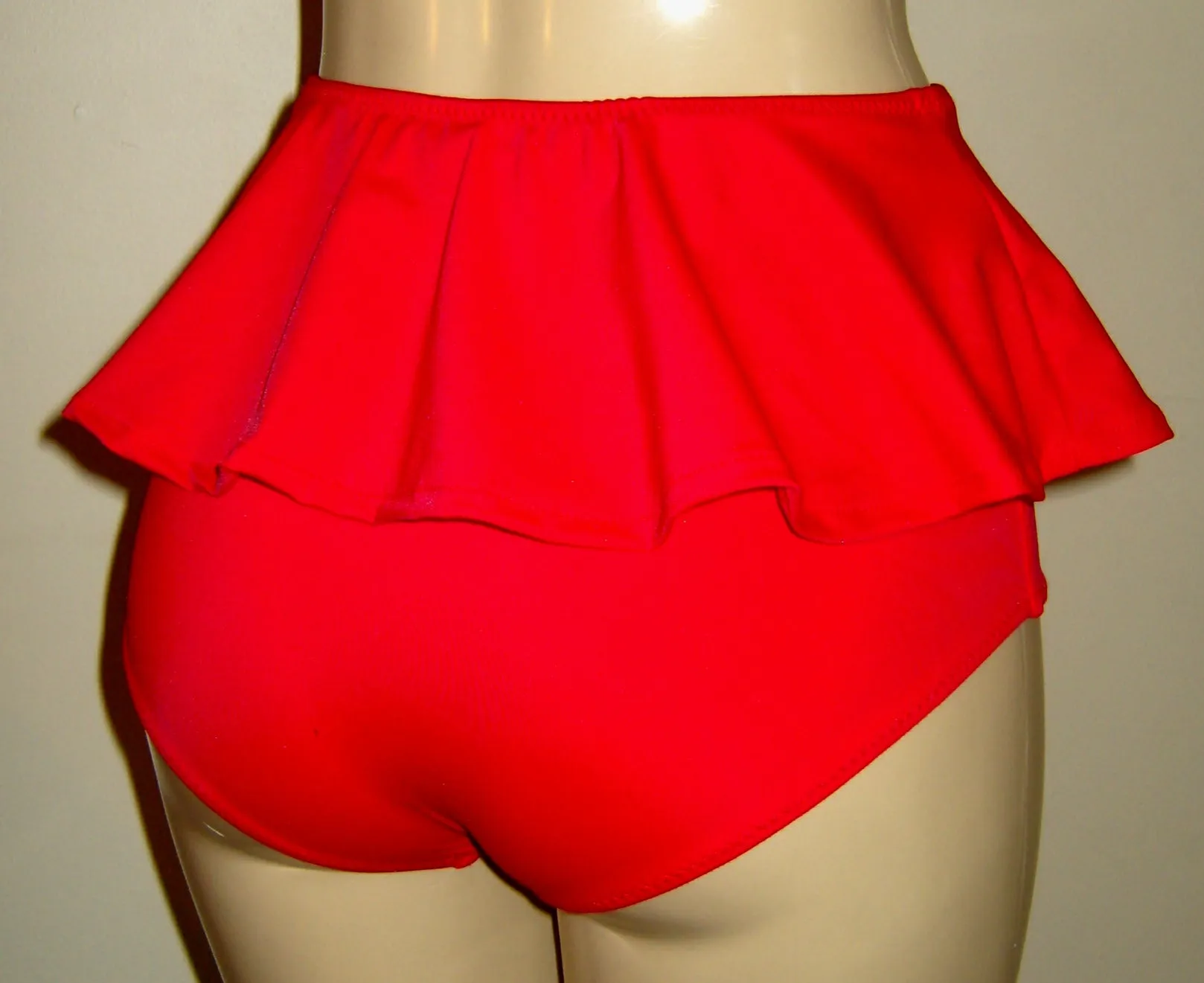 Peplum High Waist Skirt Bikini Swimsuit Bottoms